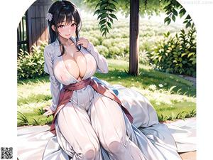 A couple of anime girls in lingerie standing next to each other.