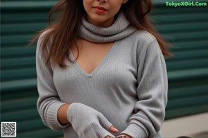 a woman sitting on top of a wooden bench