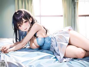 A woman in a white lingerie posing in front of a window.