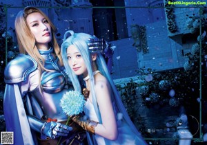A group of anime girls posing for a magazine cover.